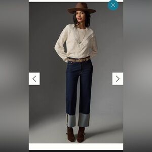 The Scotty Cuffed High-Rise Straight-Leg Jeans by Pilcro
Pilcro size 26 anthro